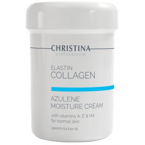 Зволожуючий крем для нормальної шкіри Christina Elastin Collagen Azulene Moisture Cream with Vitamins A, E&HA, 250 мл