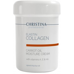 Зволожуючий крем для сухої шкіри Christina Elastin Collagen Carrot Cream with Vitamins A, E&HA, 250 мл