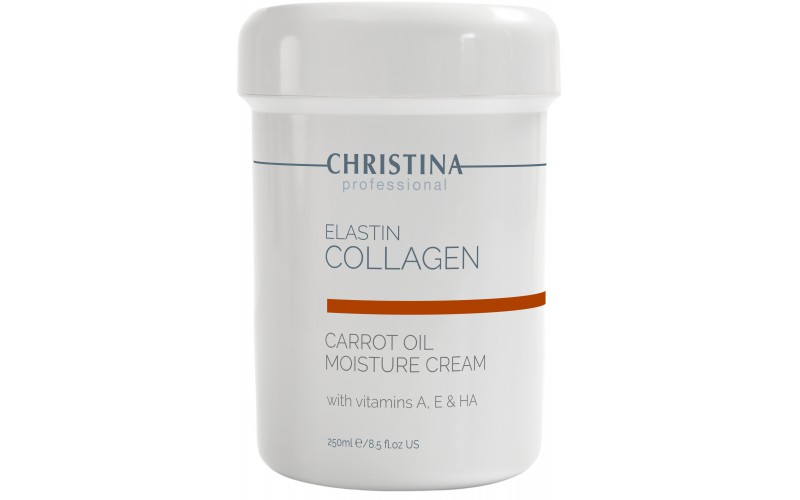 Зволожуючий крем для сухої шкіри Christina Elastin Collagen Carrot Cream with Vitamins A, E&HA, 250 мл