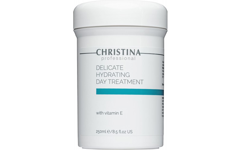Делікатний зволожуючий крем з вітаміном Е для нормальної та сухої шкіри Christina Delicate Hydrating Day Treatment + Vitamin E, 250 мл