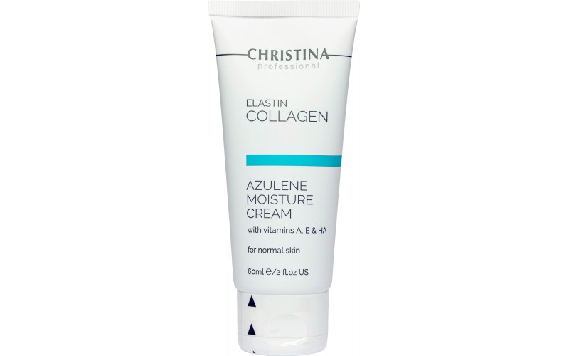 Зволожуючий крем для нормальної шкіри Christina Elastin Collagen Azulene Moisture Cream with Vitamins A, E&HA, 60 мл