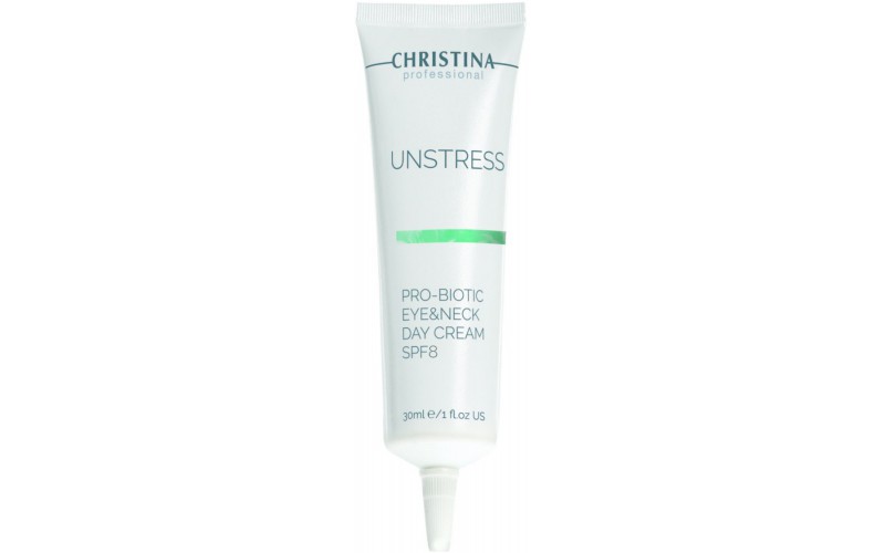 Денний крем для очей та шиї SPF 8 Christina Unstress Probiotic Day Cream Eye & Neck SPF 8, 30 мл