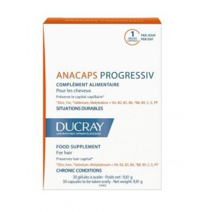 Дюкре Анакапс Прогресив Капсули для росту волосся та зміцнення нігтів Ducray Anacaps Progressive complement alimentaire  30 капсул