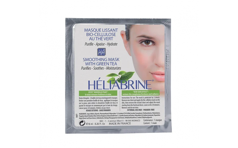 Heliabrine Біоцелюлозна протизапальна маска з зеленим чаєм Smoothing Mask With Green Tea  8 мл 
