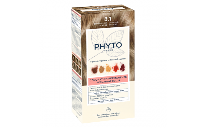 Фіто Фітоколор крем-фарба 8.1 Світло- русий попелястий Phyto PhytoColor Permanent Color 8.1 Light Ash Blonde