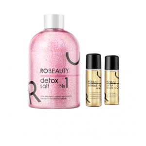 RoBeauty SPA догляд Сяюча детокс-сіль для ванни 350 г в асортименті (сіль 350 грам, екстракт 15 мл, олія 15 мл)