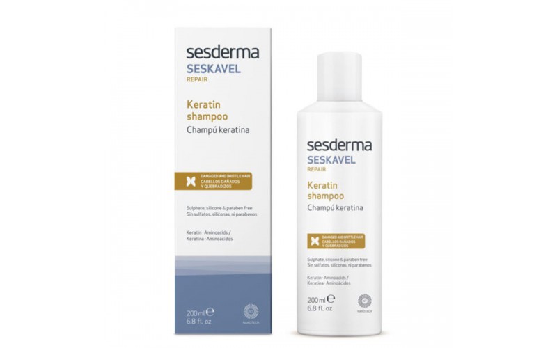 Відновлювальний шампунь із кератином SeSDerma Seskavel Repair Keratin Shampoo 200 мл