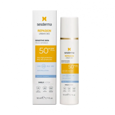 Сесдерма Сонцезахисний крем для обличчя для чутливої шкіри SPF 50+ Sesderma Repaskin Urban 365 SPF 50+ 50 мл Сесдерма Сонцезахисний крем для обличчя для чутливої шкіри SPF 50+ Sesderma Repaskin Urban 365 SPF 50+ 50 мл