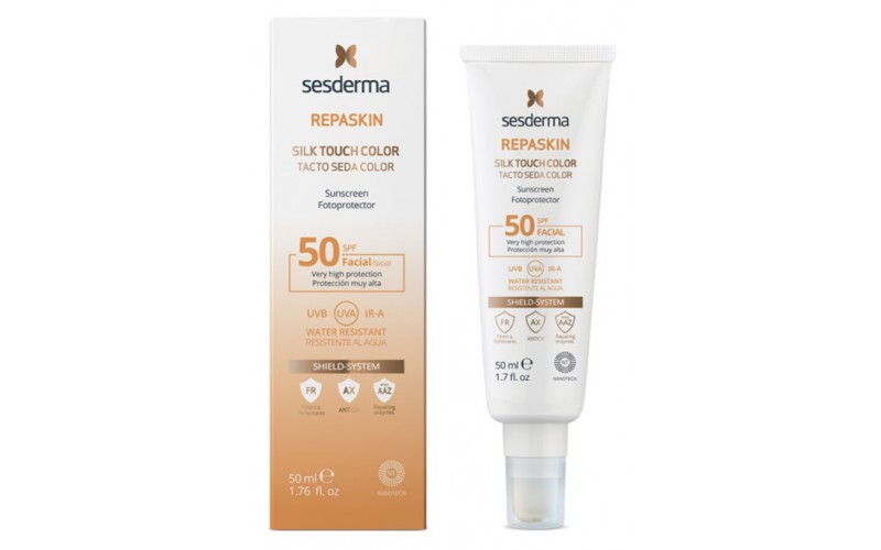 Сесдерма Сонцезахисний тональний крем для обличчя Sesderma Repaskin Silk Touch Color SPF 50, 50 мл