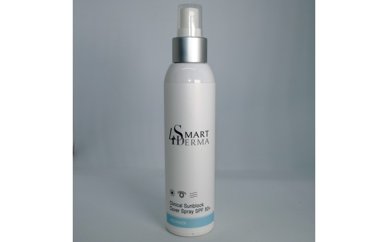 Smart4Derma Aquagen Clinical Sunblock Cover Spray SPF 50+ Пост-Процедурний Захисний Регенеруючий Спрей SPF 50+, 150 мл
